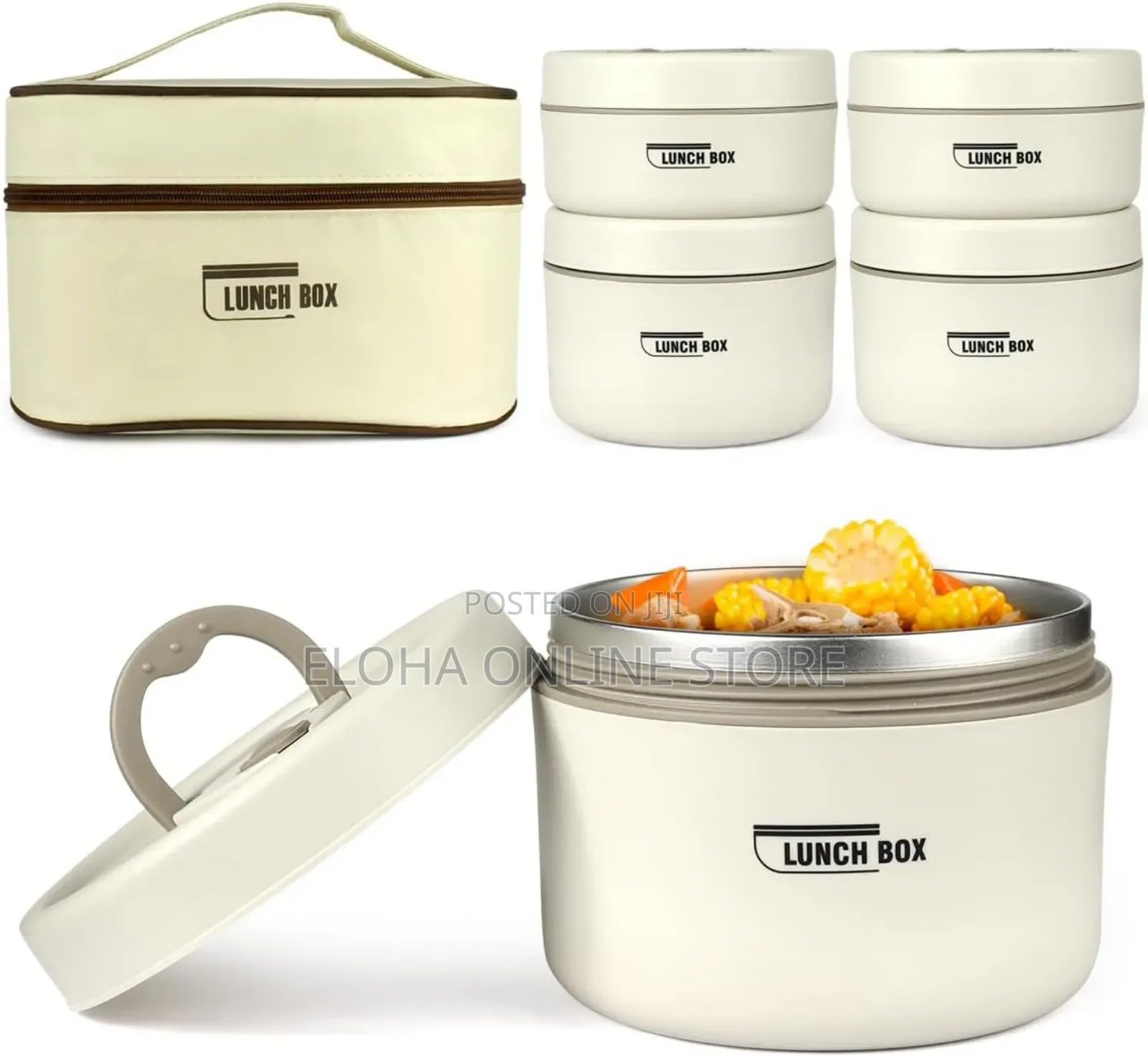 4pcs Stainlesssteel Lunc Containers With Insulated Lunch Bag
