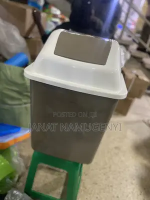 Brown Plastic Dustbin With Swing Lid