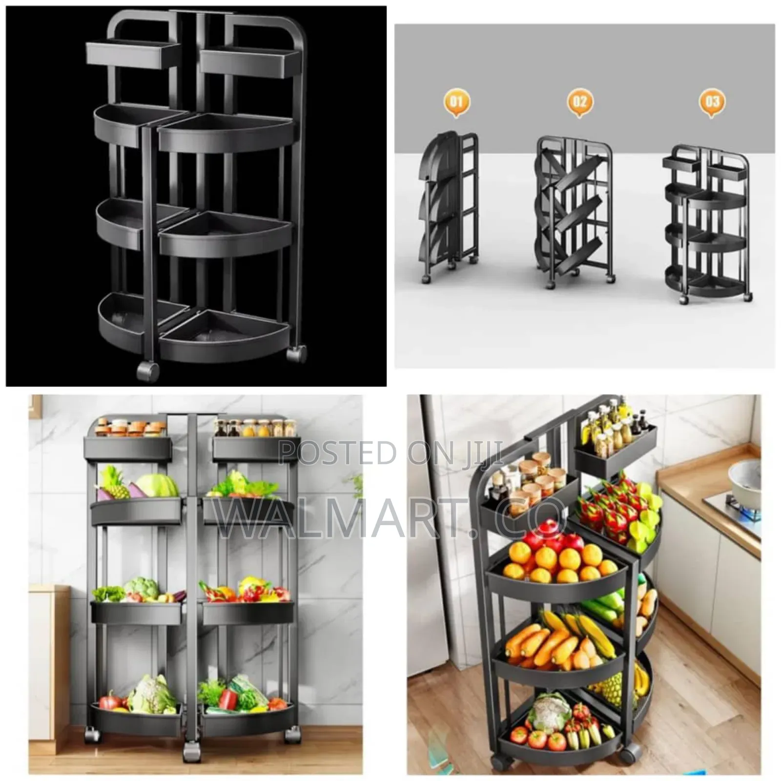 4 Tier Foldable Kitchen Storage Rack