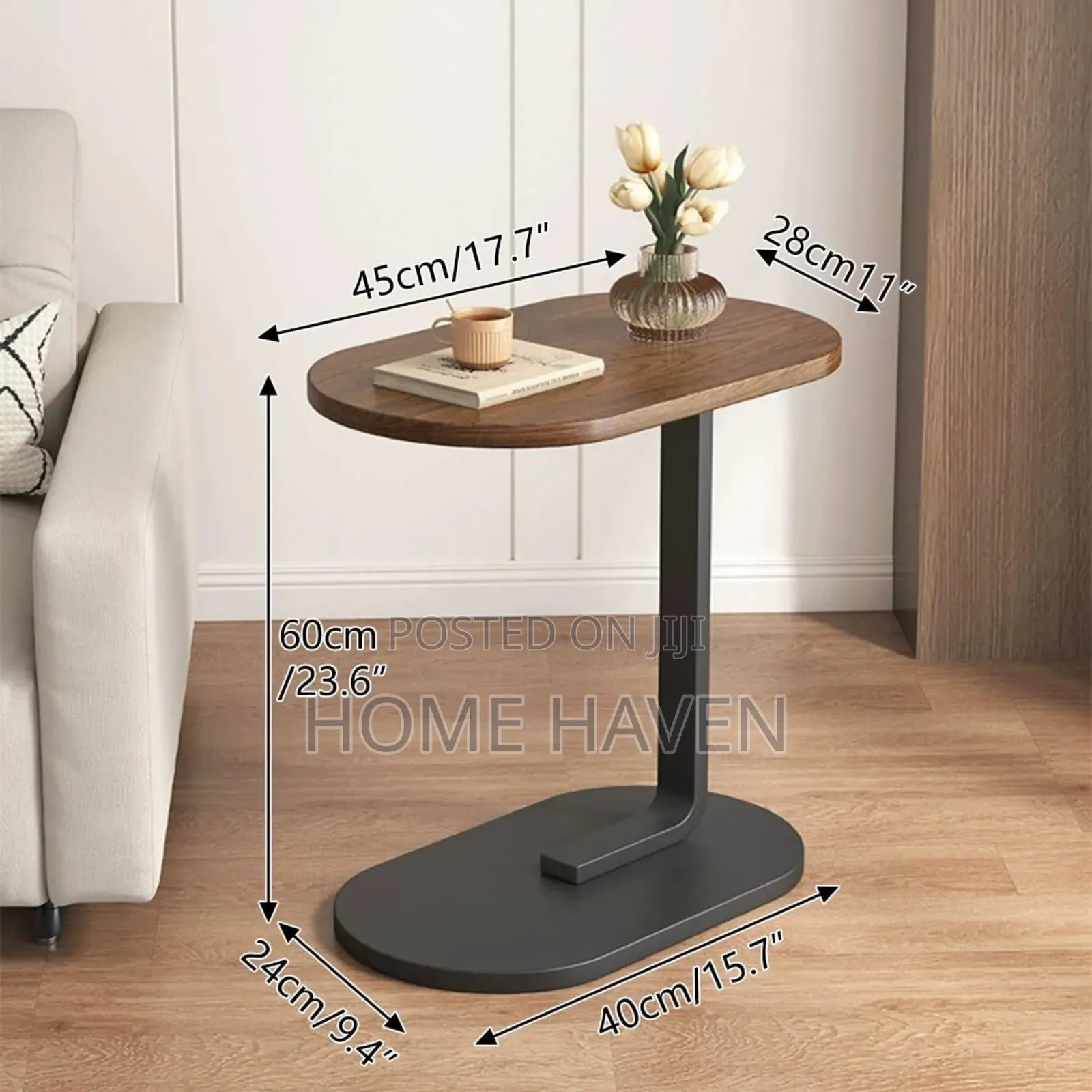Modern C Shaped Side Table