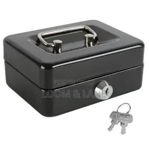 New Portable Locking Large Cash Box
