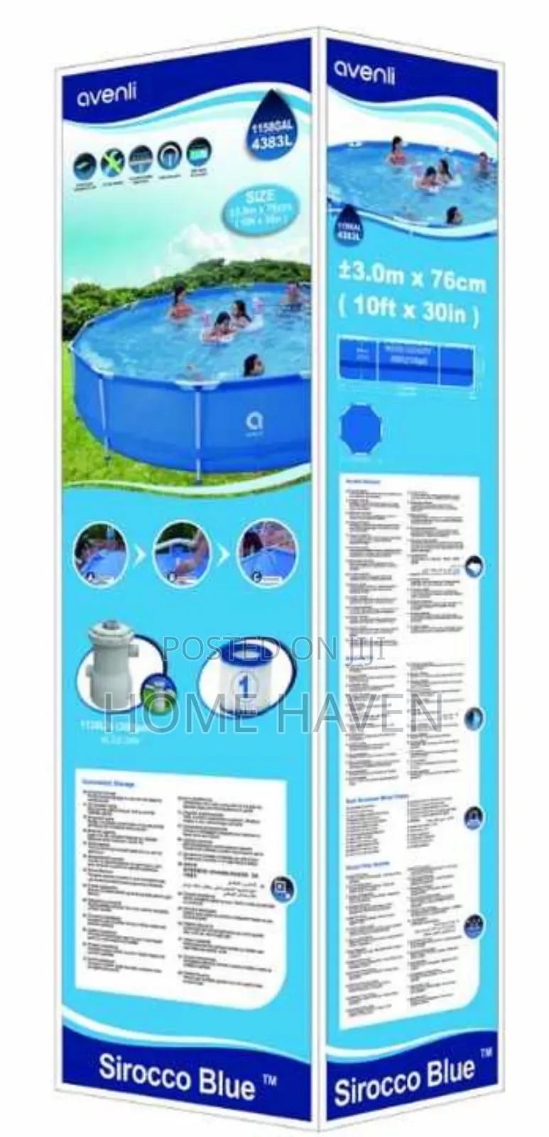 Avenli Round Steel Frame Swimming Pool.