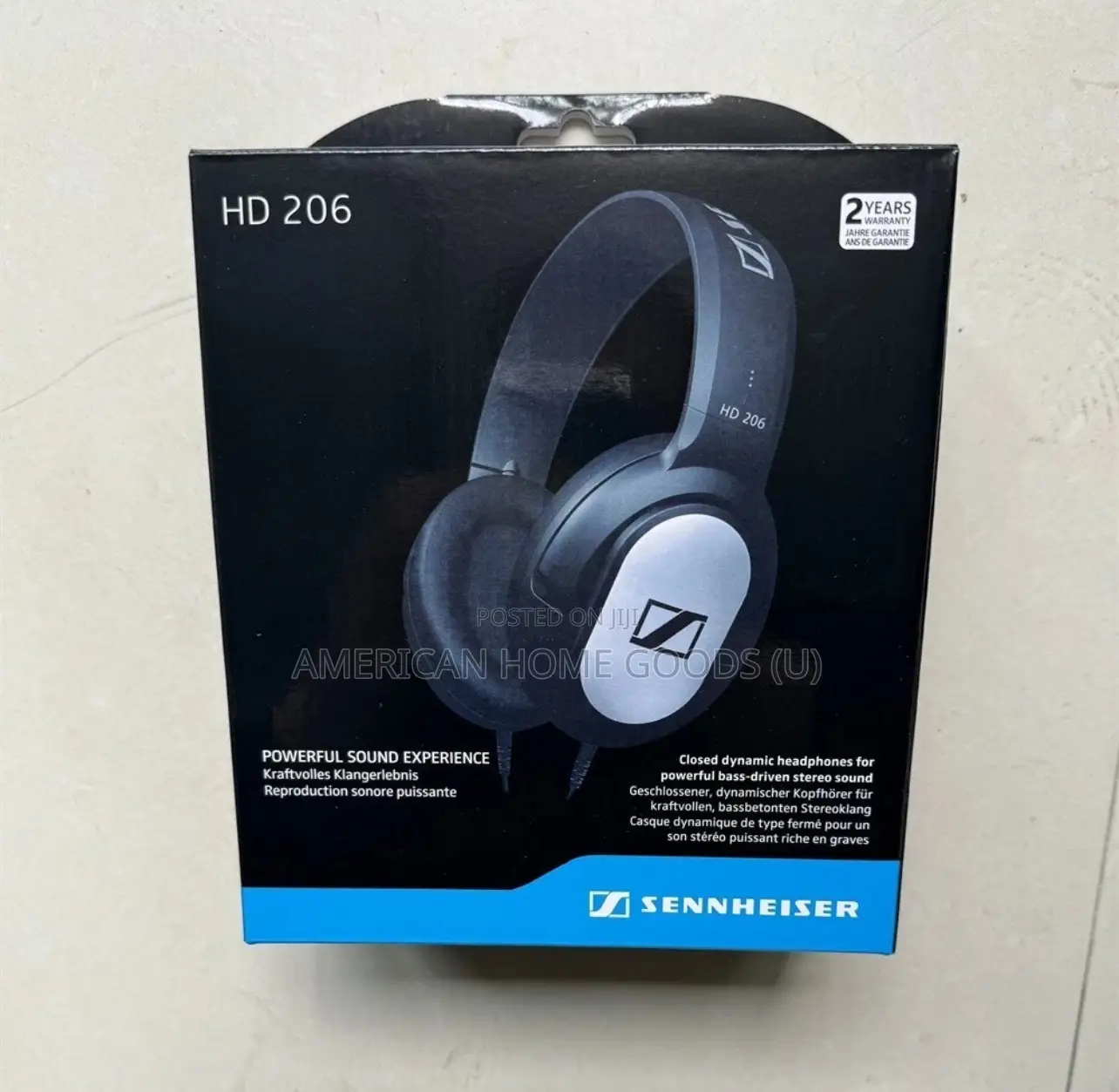 Sennheiser Hd 206 Stereo Wired Headphones Over Ear -Black