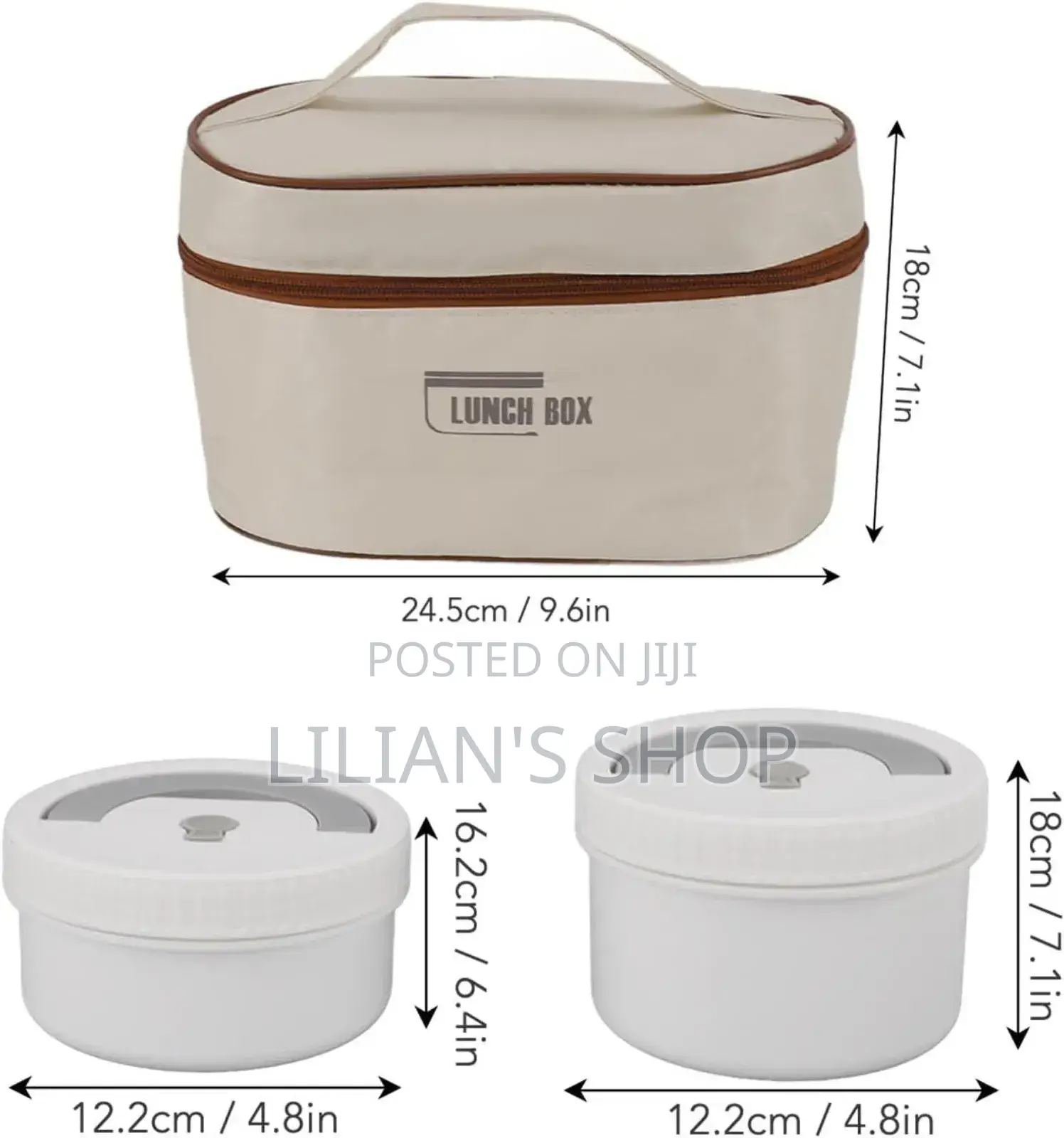4pcs Stainless Steel Lunc Containers With Insulated Bag