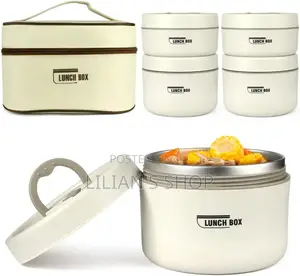 4pcs Stainless Steel Lunc Containers With Insulated Bag