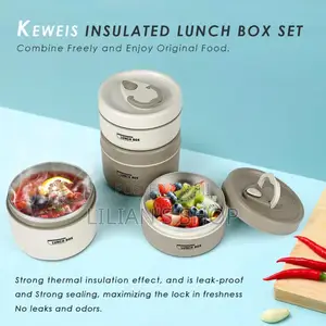 4pcs Stainless Steel Lunc Containers With Insulated Bag