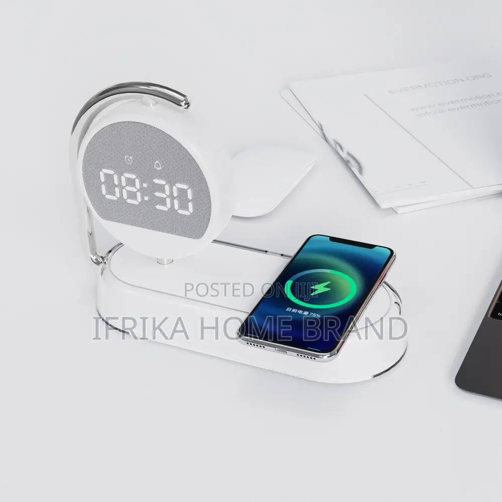 Desktop Alarm Clock Wireless Charging Night Light Table Lamp