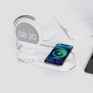 Desktop Alarm Clock Wireless Charging Night Light Table Lamp