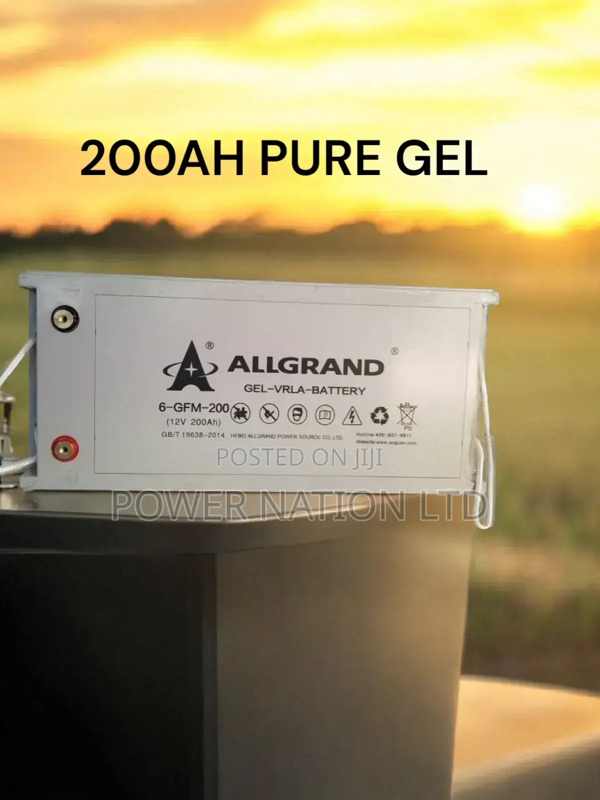 200ah Allgrand Pure Gel Battery Turbo Sun Picker