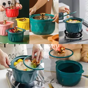 3pcs Dark Green Teal Ceramic Serving Bowls Green