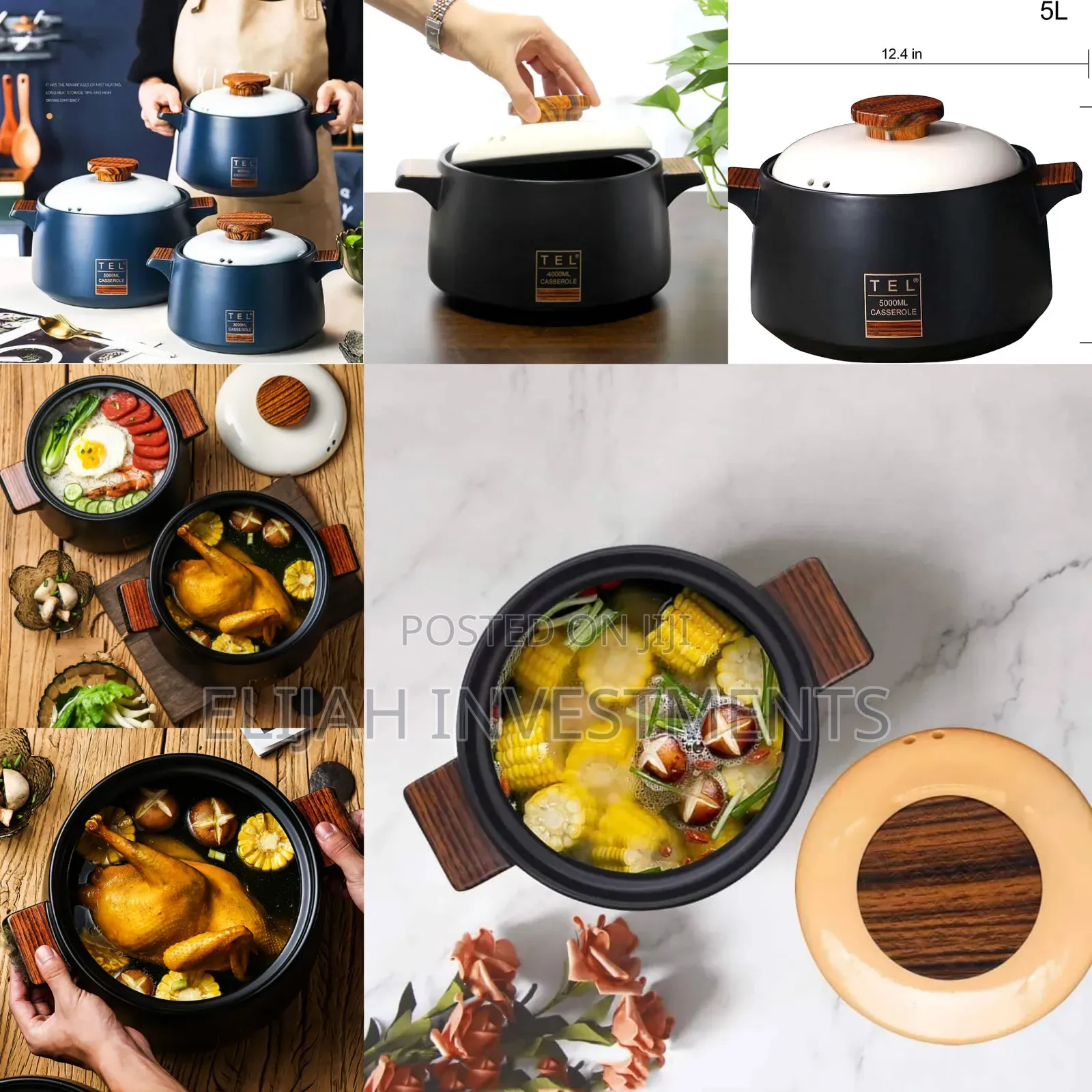 3pcs 5l Ceramic Casserole Dishes