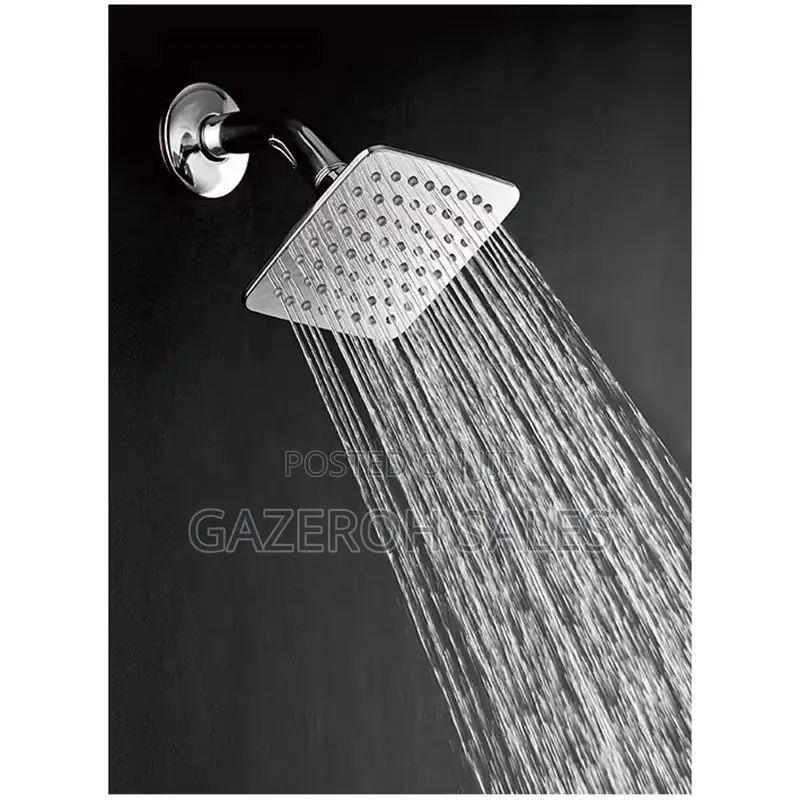 Square Rainfall Shower Head With Stick (Stainless Steel)