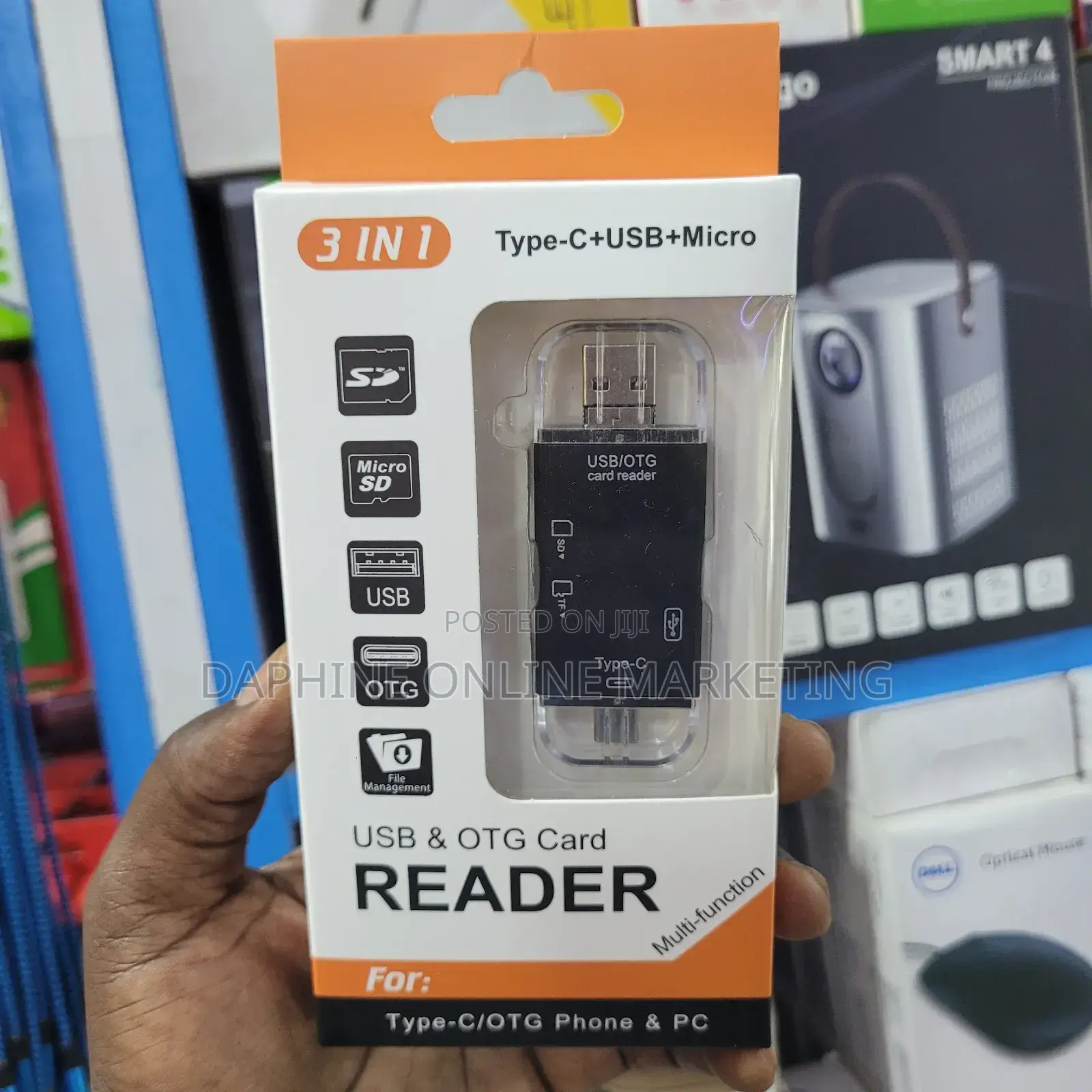 3 in 1 Usb-C + Usb + Micro Otg Card Reader