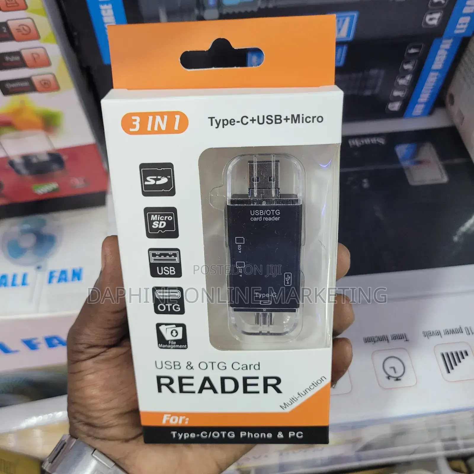 3 in 1 Usb-C + Usb + Micro Otg Card Reader