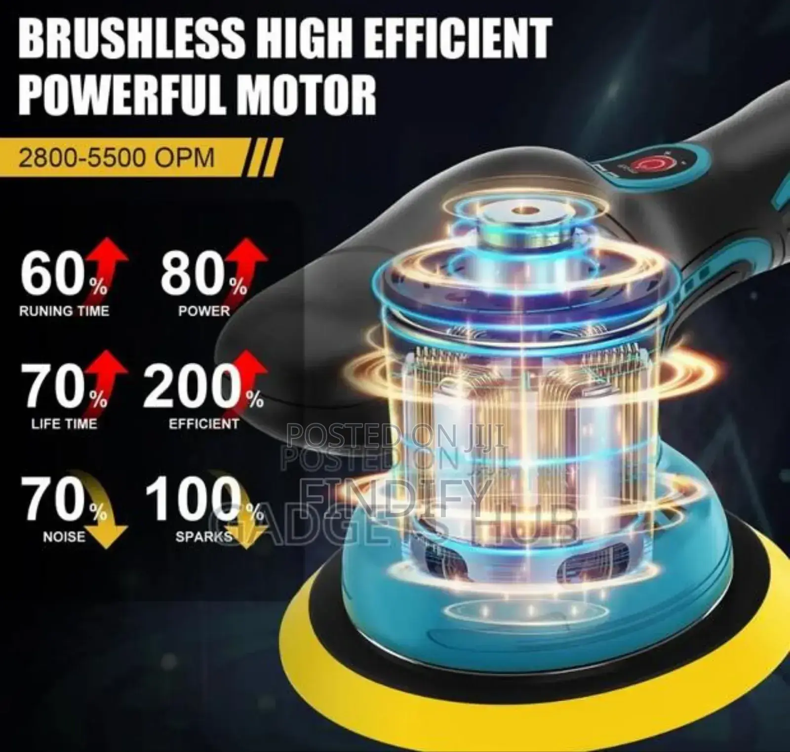 Car Polisher Machine Cordless Mini Battery 6inch Dual Action