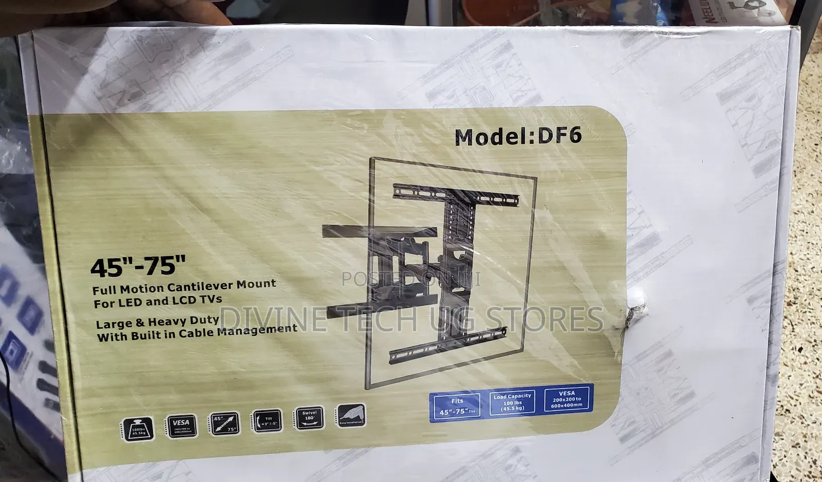 45" - 75 " Full Motion Tv Mount With Cable Management