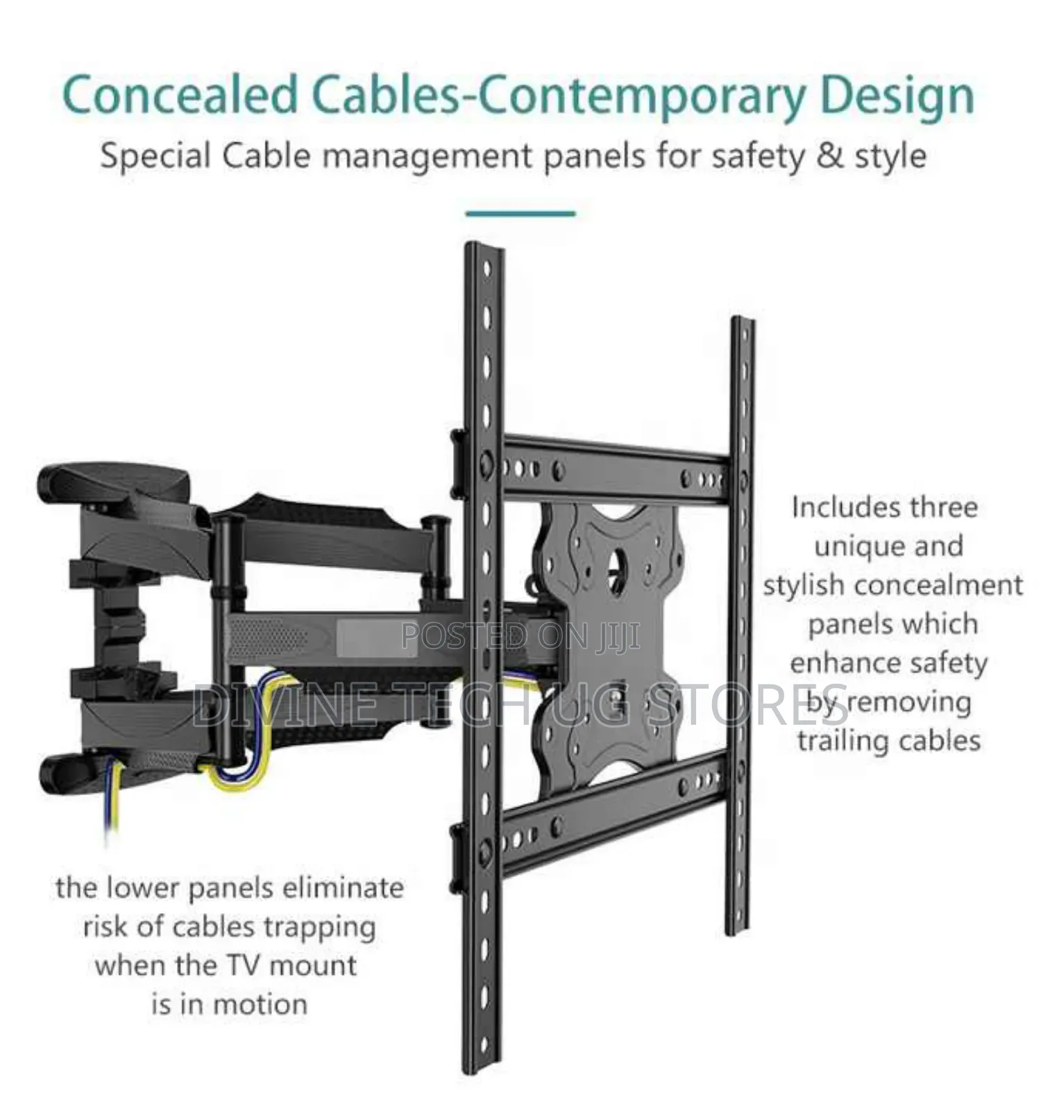 45" - 75 " Full Motion Tv Mount With Cable Management