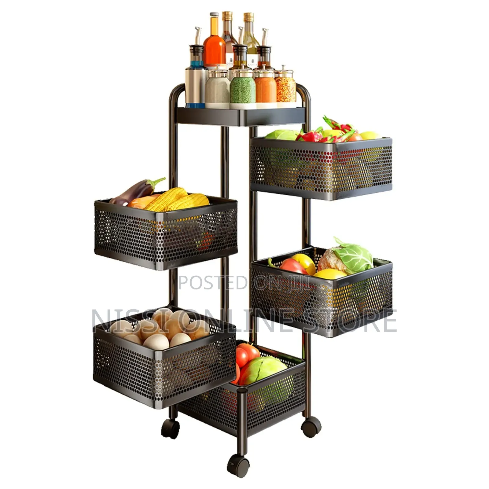 Metallic Rotating Multifunctional Trolley