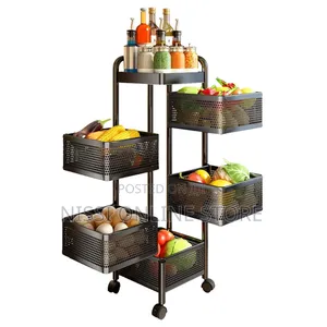 Metallic Rotating Multifunctional Trolley