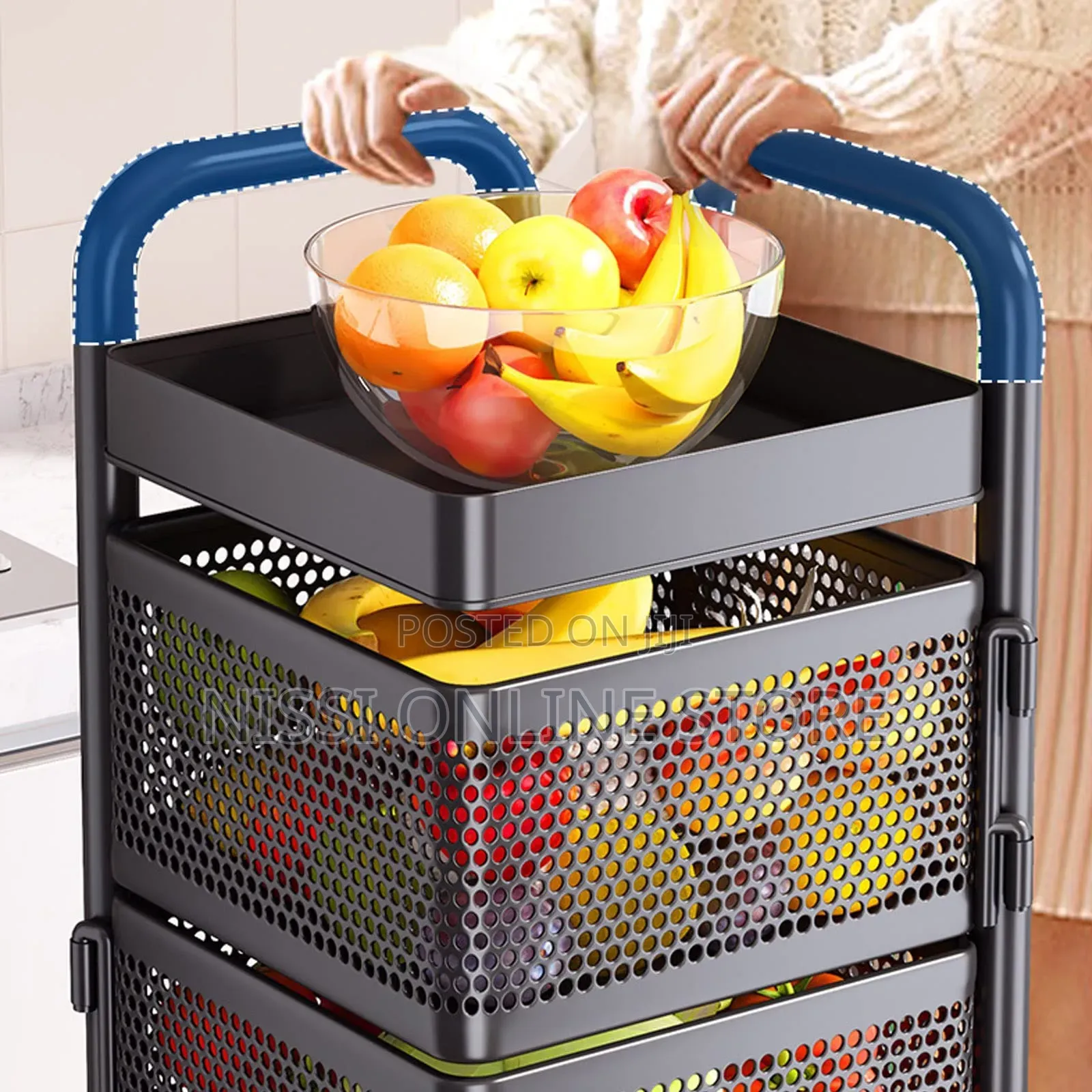 Metallic Rotating Multifunctional Trolley