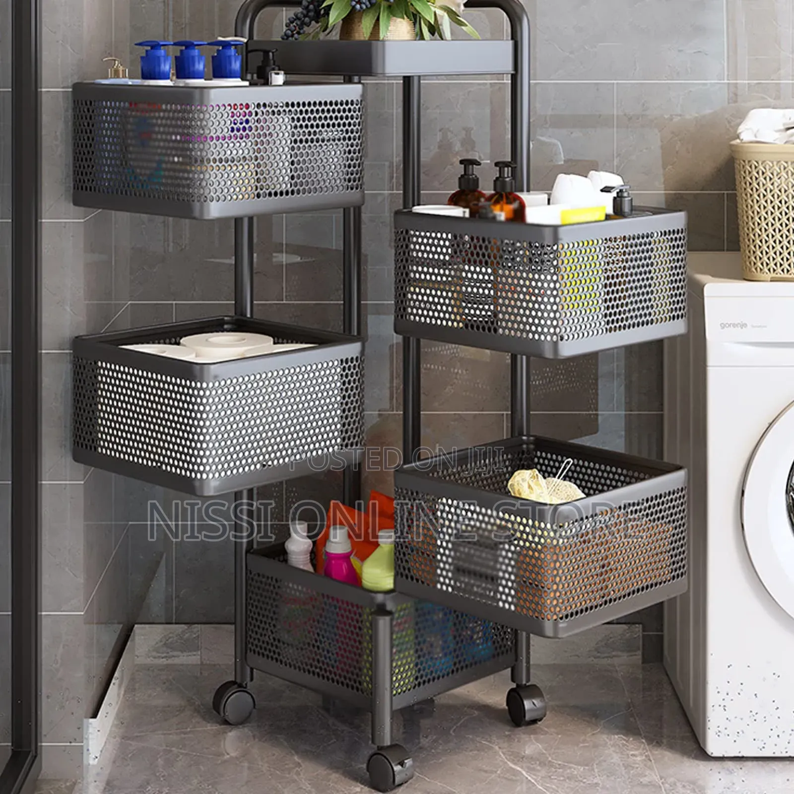 Metallic Rotating Multifunctional Trolley