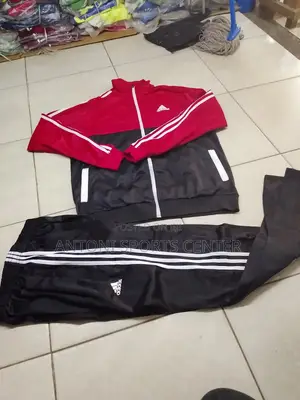 Original Track Suit Adidas Red and White Color