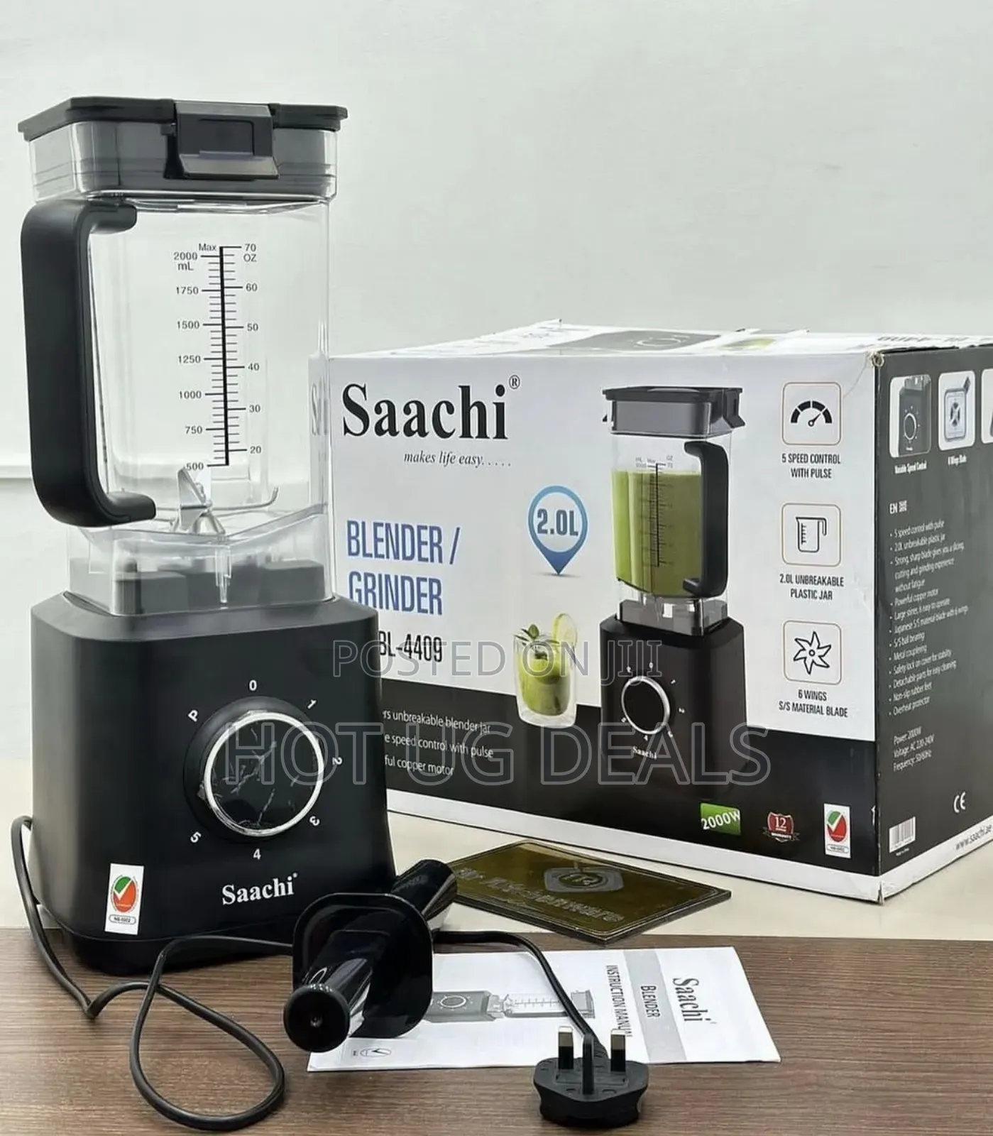 Saachi Heavy Duty 2 Liters Jar Blender  Unbreakable