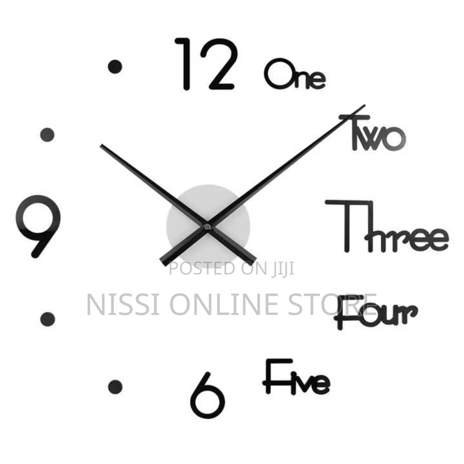Large Modern Self Adhesive Wall Clock