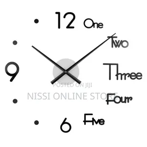 Large Modern Self Adhesive Wall Clock