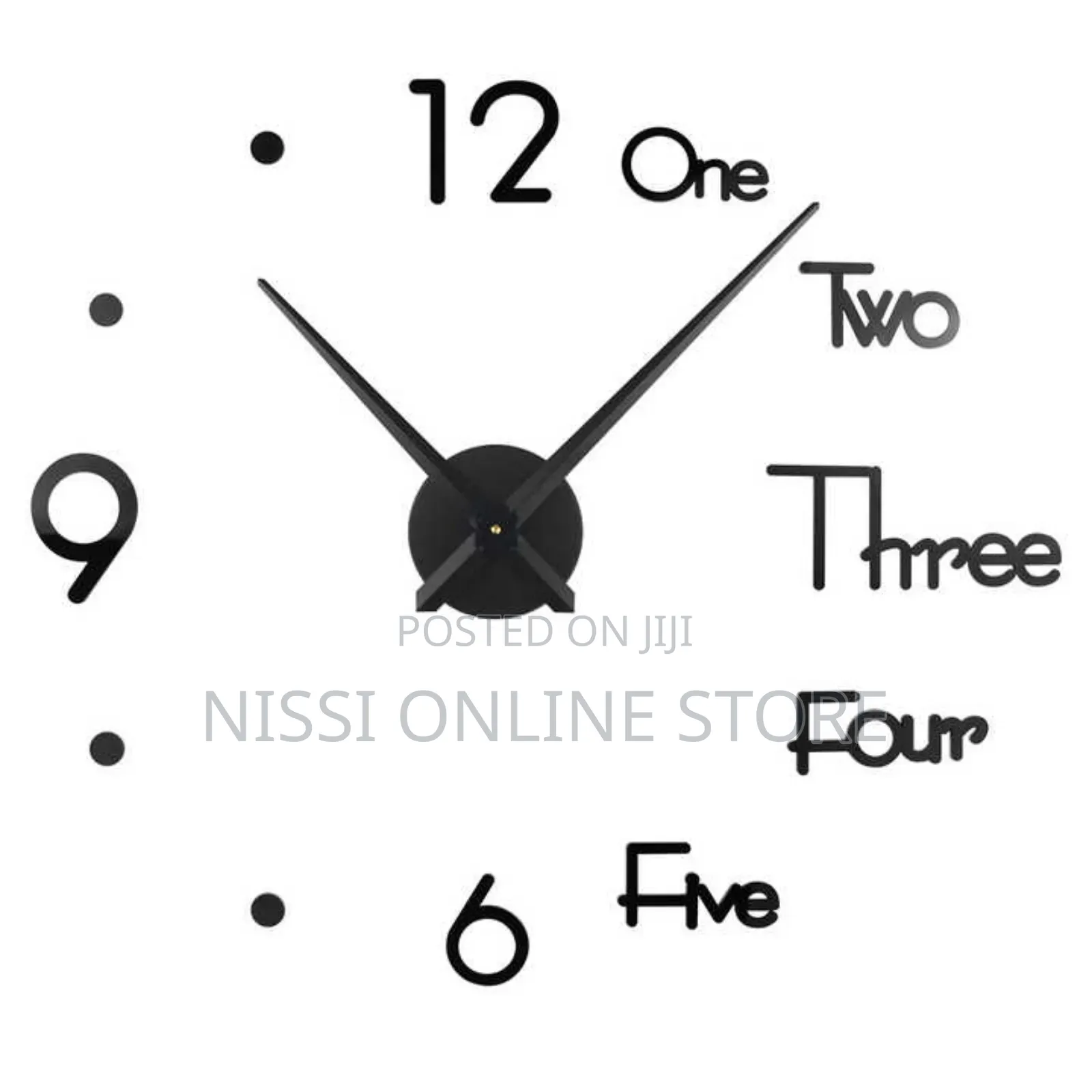 Large Modern Self Adhesive Wall Clock