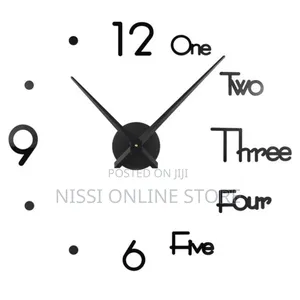 Large Modern Self Adhesive Wall Clock