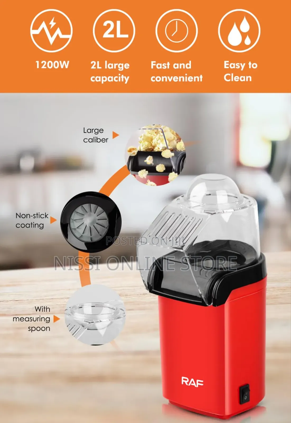 Hot Air Electric Popcorn Maker