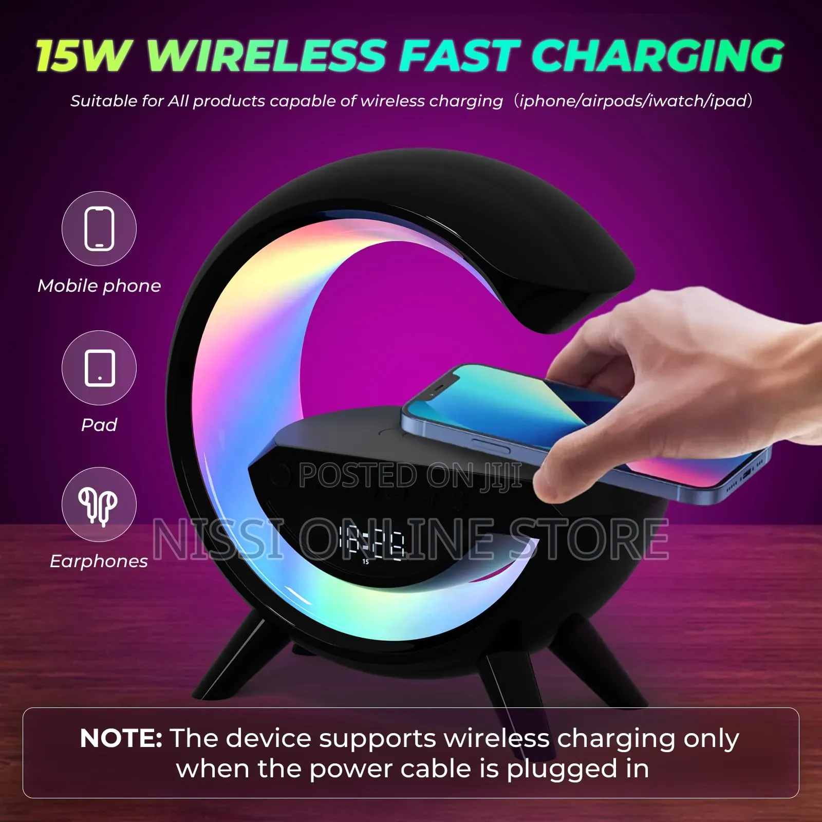 G Shaped Multipurpose Bluetooth Speaker ,Wireless Charger