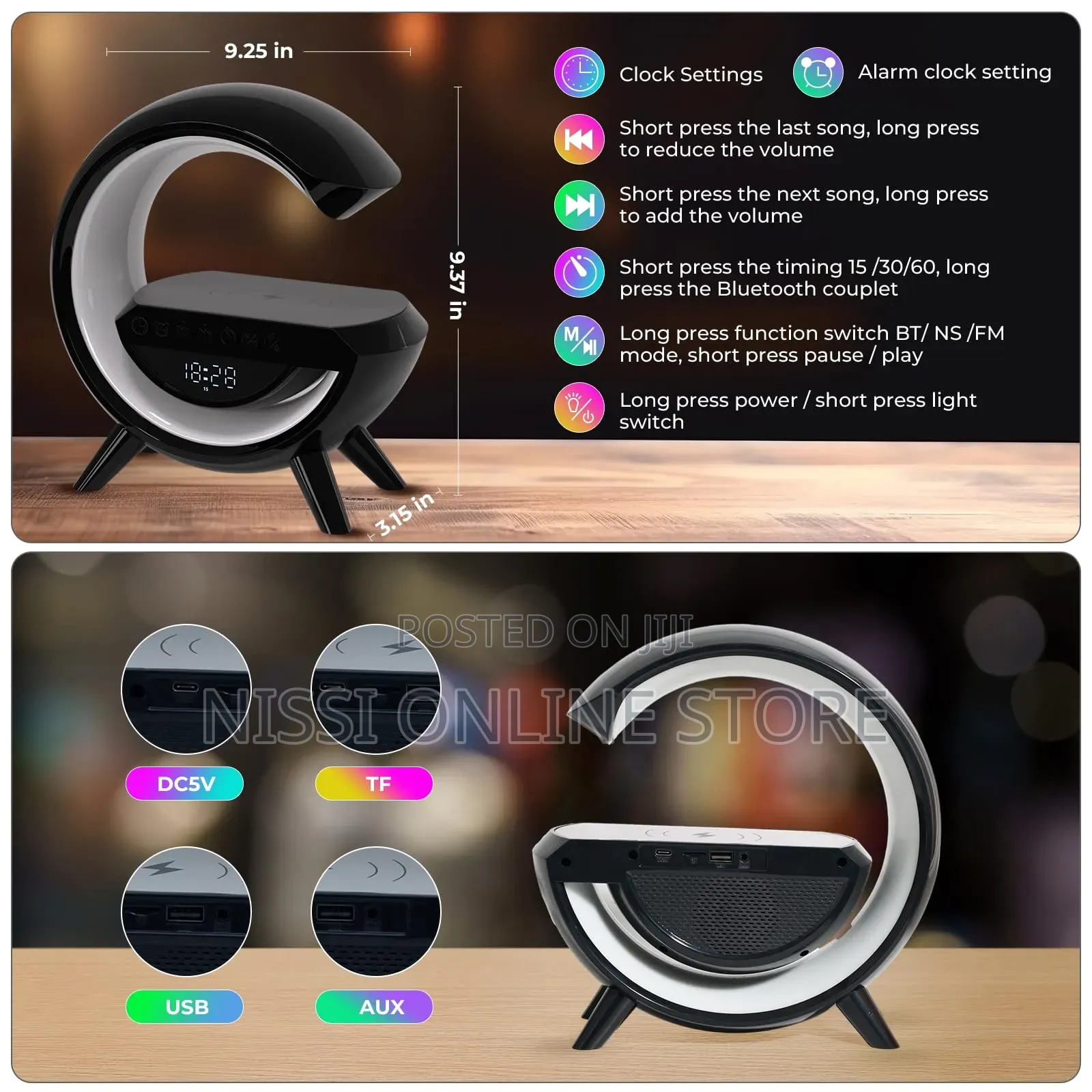 G Shaped Multipurpose Bluetooth Speaker ,Wireless Charger