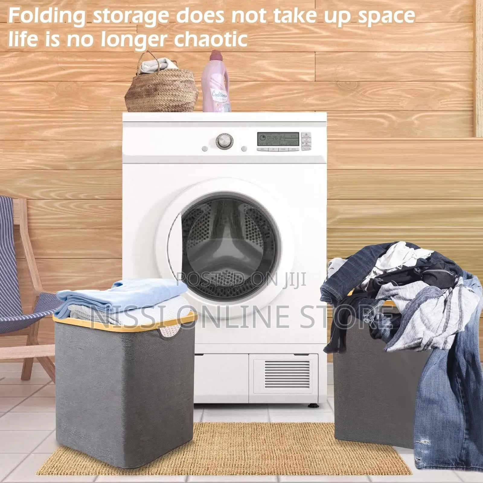 Foldable Bamboo Laundry Basket
