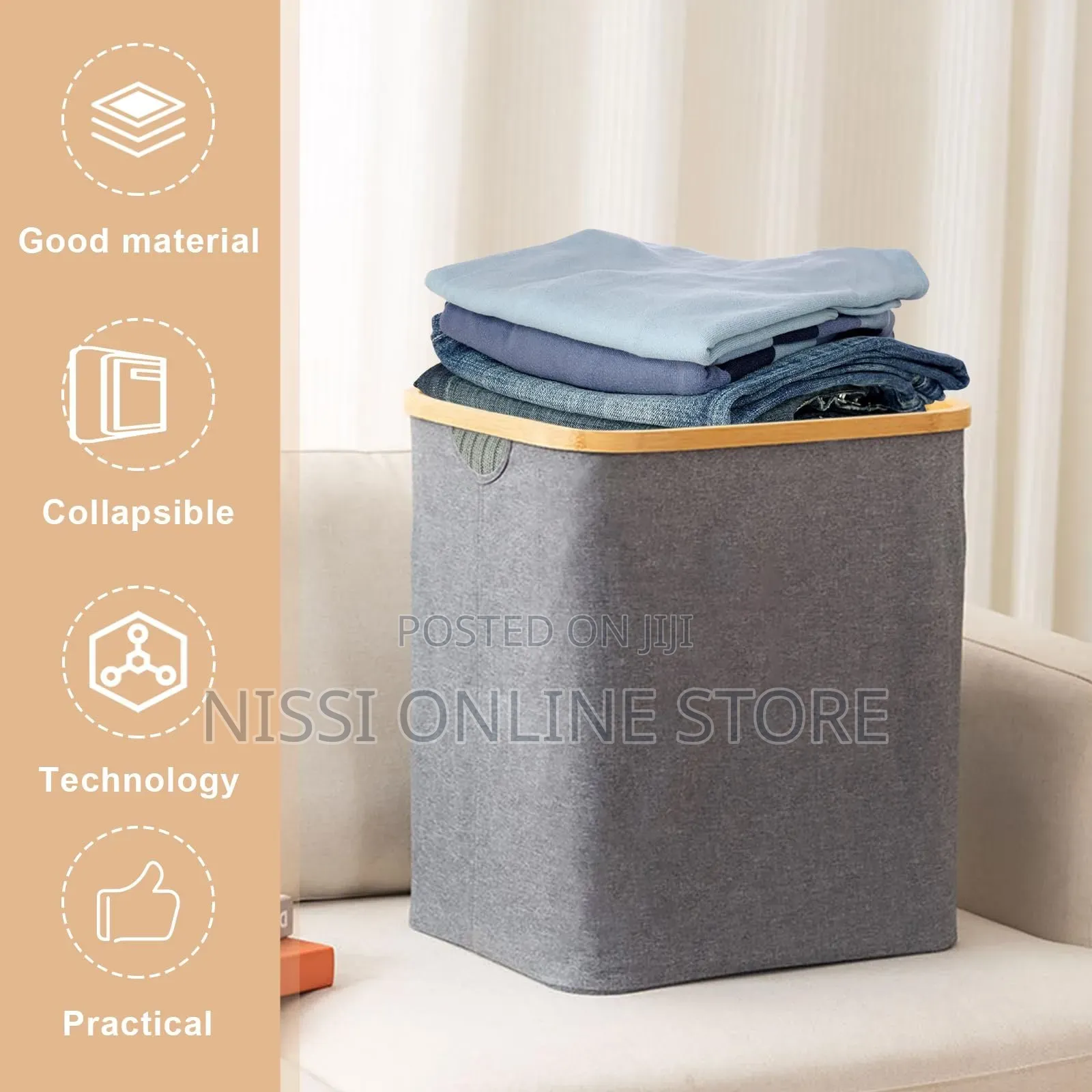 Foldable Bamboo Laundry Basket
