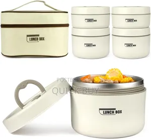 4pcs Stainless Steel Containers With Insulated Lunch Bag
