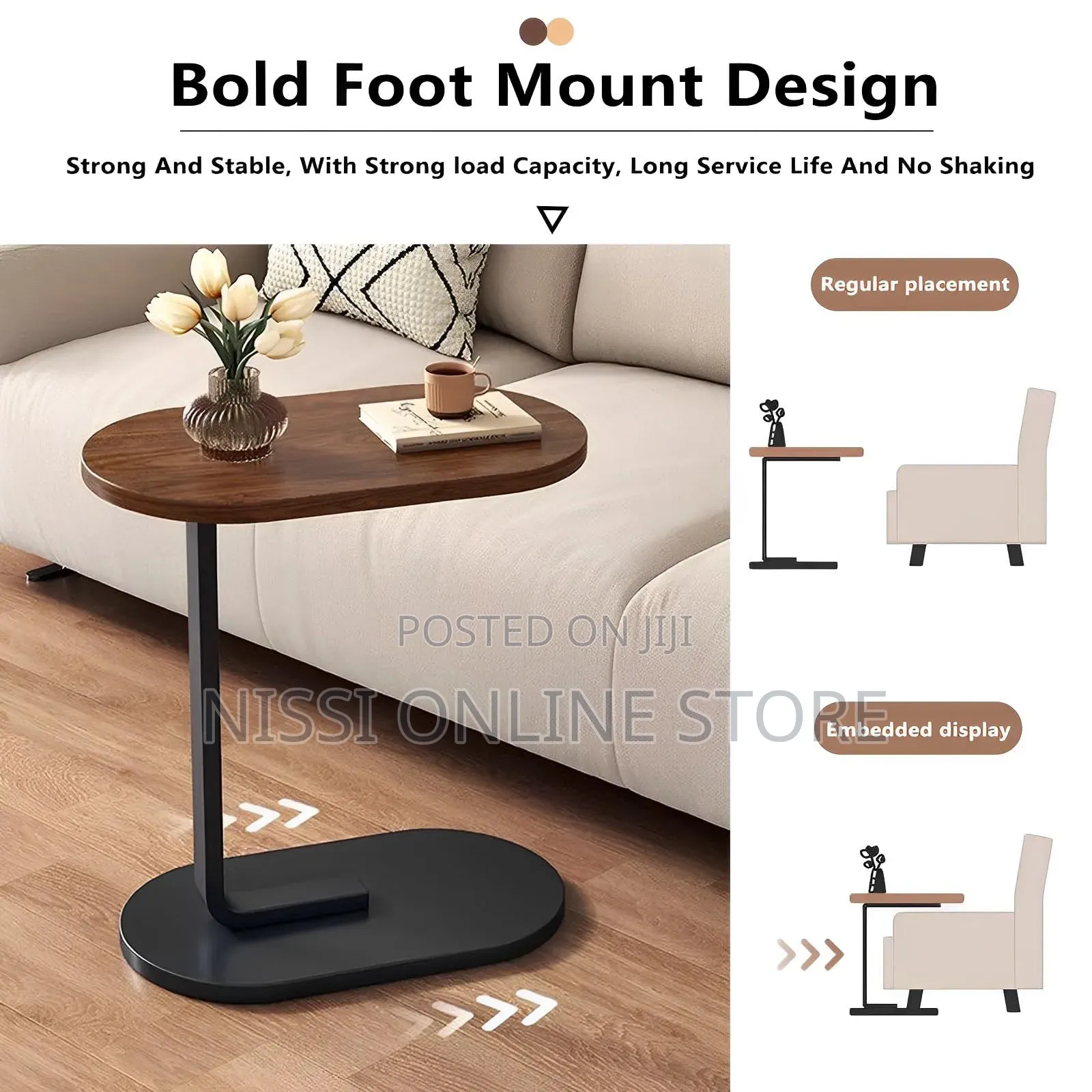 C Shaped Modern End Table