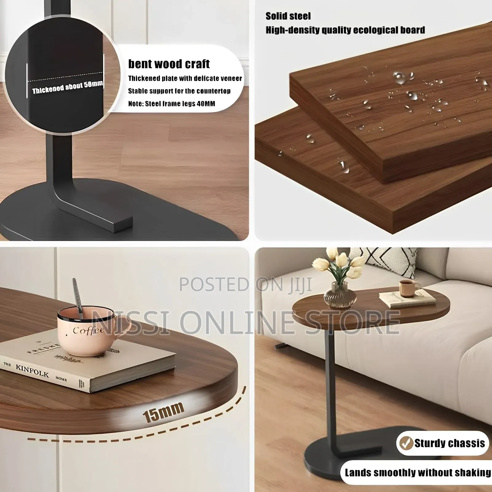 C Shaped Modern End Table