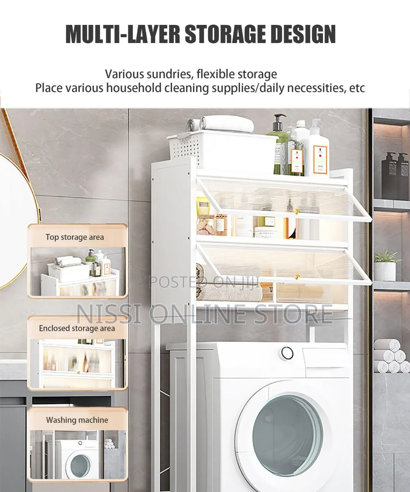 Over the Toilet Rack With Dust Proof Cover