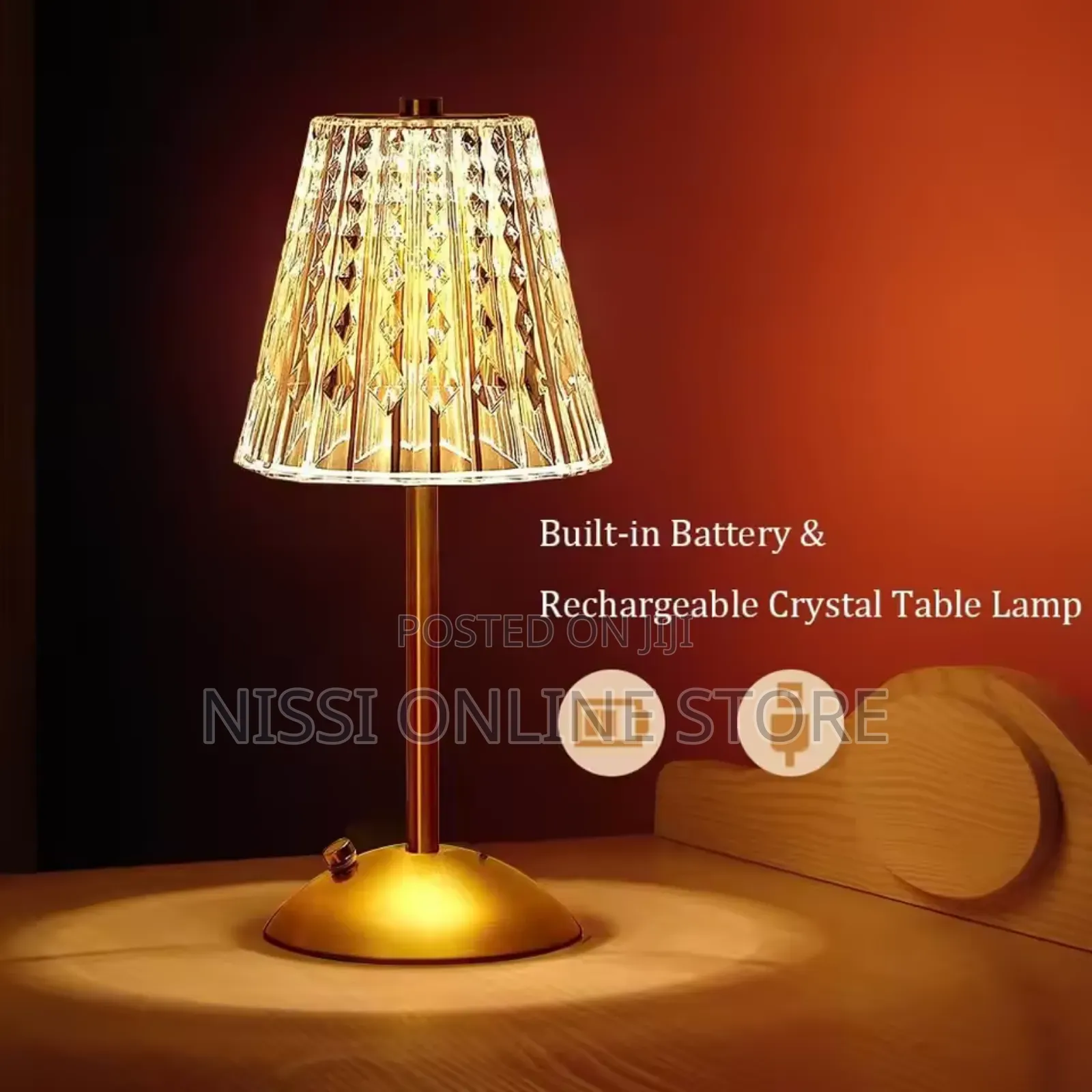 Rechargeable Crystal Table Lamp