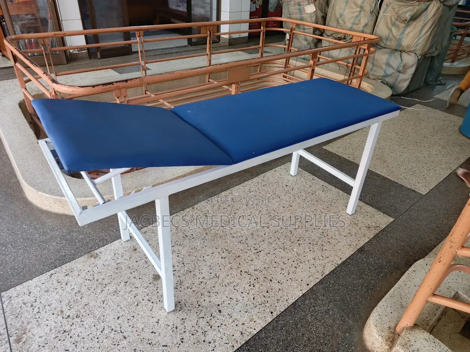 Examination Bed Coated Blue Colour