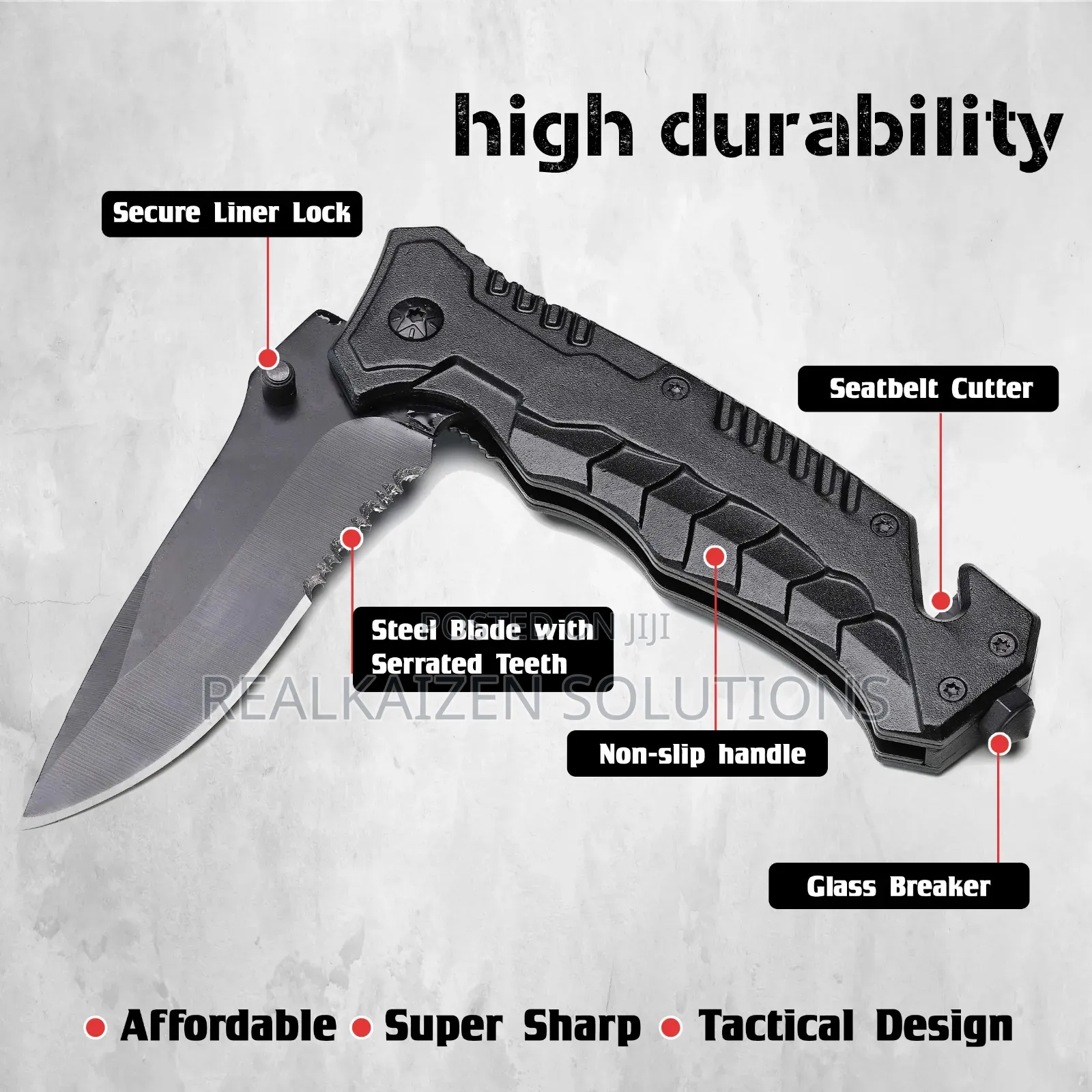 Outdoor Folding Knife With Emergency Glass Breaker| Cutter