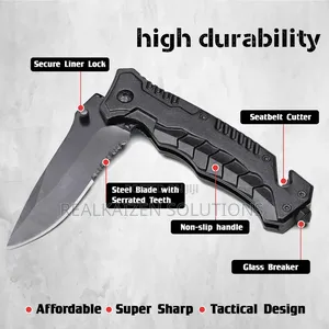 Outdoor Folding Knife With Emergency Glass Breaker| Cutter