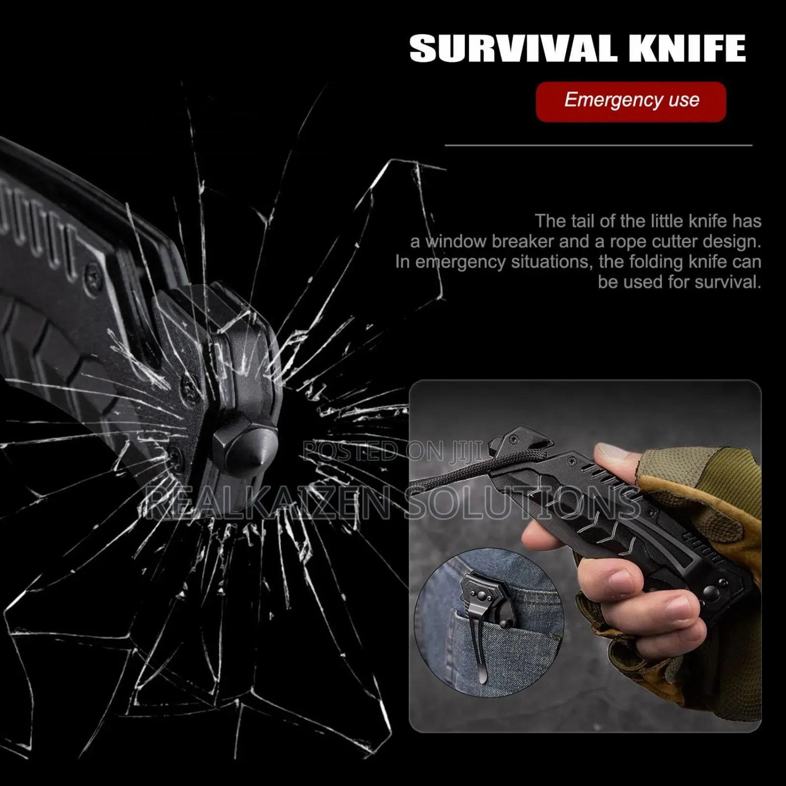 Outdoor Folding Knife With Emergency Glass Breaker| Cutter