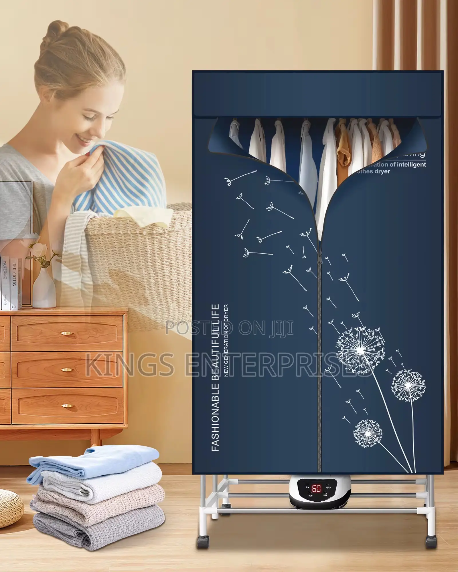 Portable and Foldable Clothes Drying Wardrobe