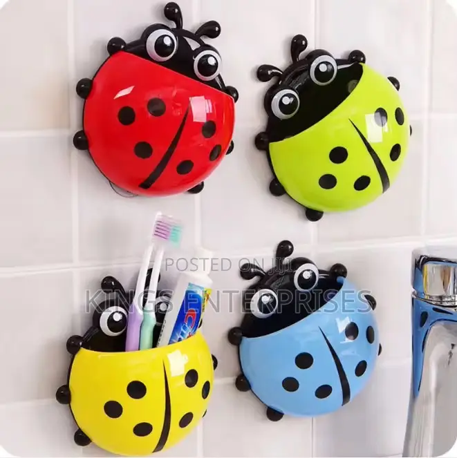 Wall Mounted Ladybug Toothbrush Holder