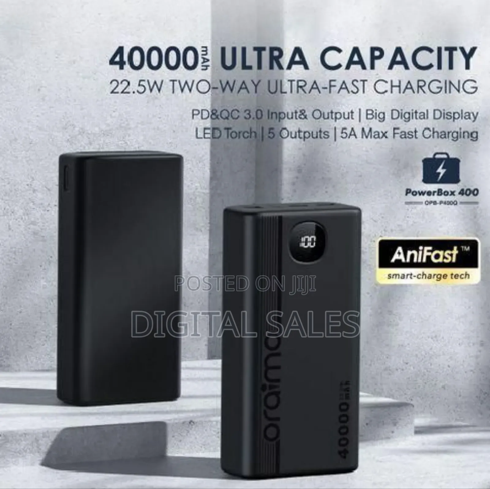 Oraimo 40000mah 22.5w Qc3 Two Way Fast Charging Power Bank