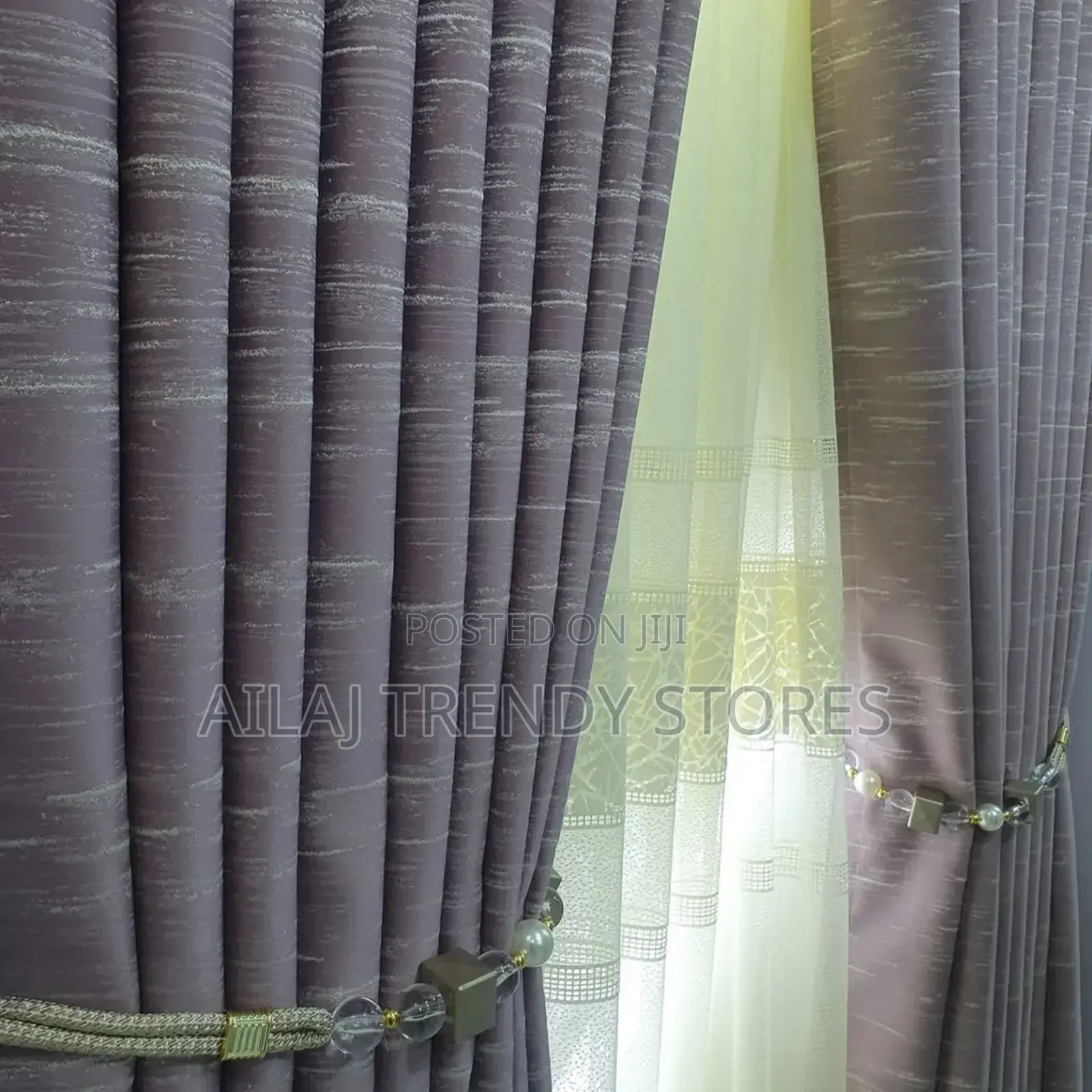 Gray Pink Curtains Per Metre