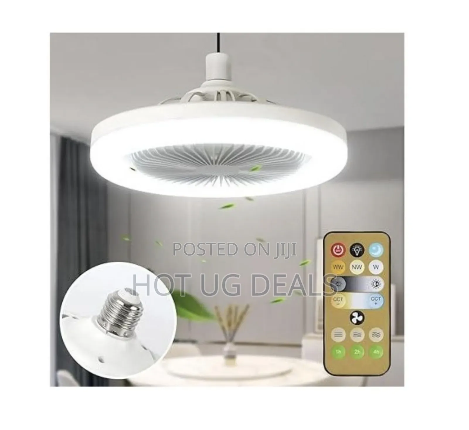 2 In 1 Ceiling Fan Light E27 Remote Control Led Fan Lamp